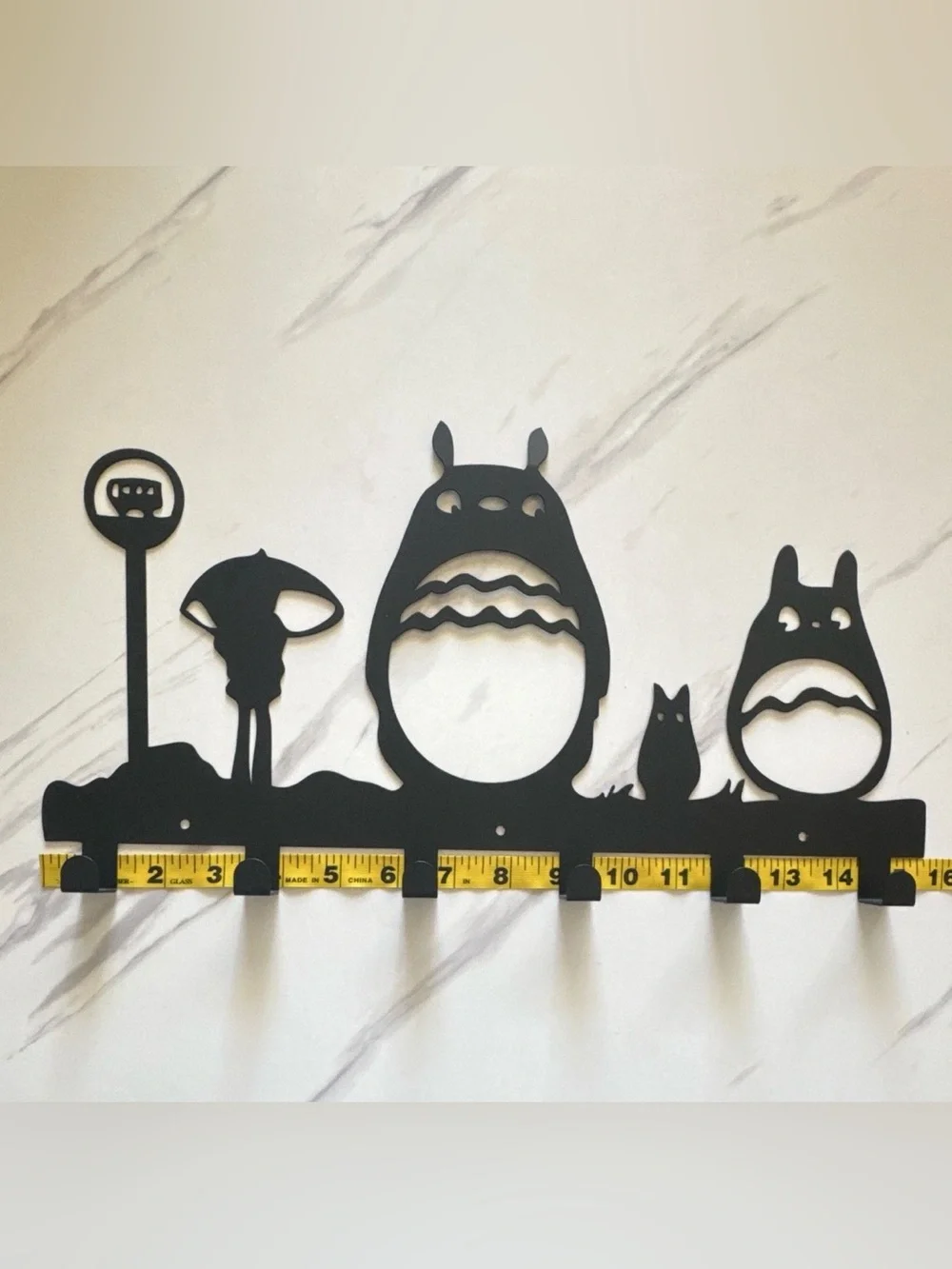 Cute Black Totoro Wall Hook Rack - Decorative Home Wall Decor